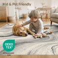 thumbnail image 4 of ODIKA 6'x9' Washable Area Rug Pile Neutral Contemporary Flowing Transitions Beige Large Grey for Family Room, Living Mater Bedroom, Non-Slip, Easy Care, 4 of 7