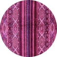 thumbnail image 1 of Ahgly Company Indoor Round Abstract Pink Modern Area Rugs, 3' Round, 1 of 4