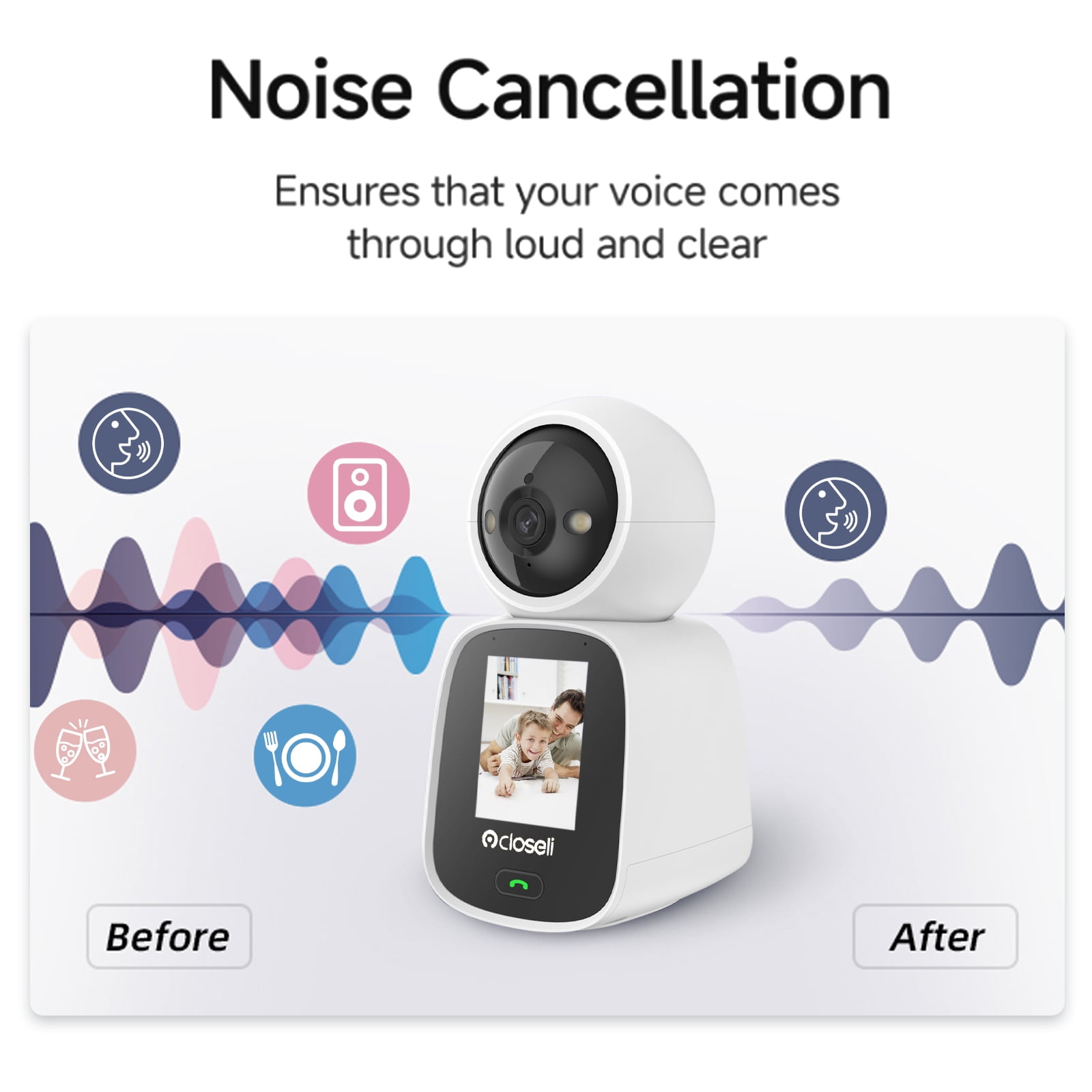 5MP Home Indoor WiFi Security Camera,Closeli CL200 Two-Way Talk Pet Camera with Night Vision AI Motion/Human/Sound Detection.