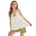 thumbnail image 6 of Cethrio Girls Summer Outfit Sets, Sleeveless 2 Piece Casual Knitting Cotton Girls Clothing sets Beige Size 10, 6 of 7