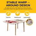thumbnail image 4 of Valentine's Day Table Cloths for 3 Foot Rectangle Tables, Red Flamingos Roses Love Romance Beige Patio Waterproof Elastic Fitted Tablecloths, Washable Rectangular Table Cover for Camping, 4 of 8