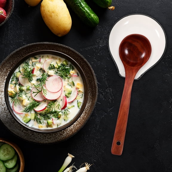 Supvox Ceramic Spoon Rest Kitchen Scoop Holder Countertop Utensil Rest