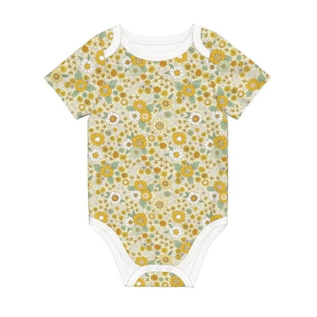

Matuu Cute Sunflower for Baby Short-Sleeve Bodysuit Soft Cotton Comfortable and Breathable Perfect for Newborns and Infants