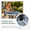 thumbnail image 4 of Round Outdoor Tablecloth with Umbrella Hole and Zipper, Nautical Coastal Tablecloth with Elastic Waterproof, Vintage Ocean Coral Starfish Shells Navy Blue Patio Table Covers for 31" - 35" Tables, 4 of 9