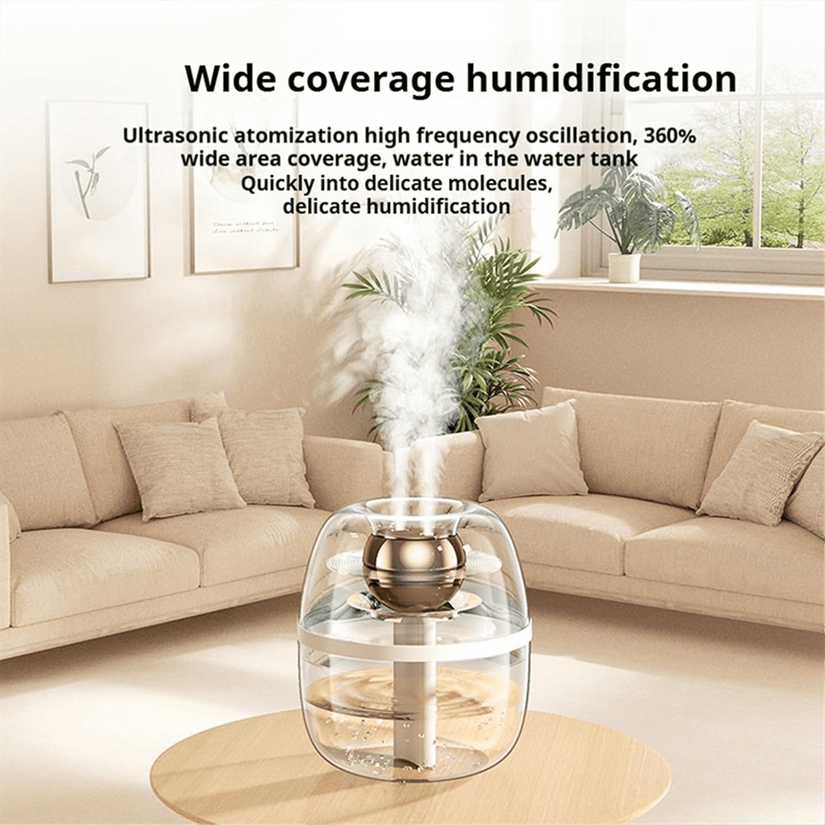 Bedroom Humidifier, Large Room Humidifier, Cool Mist Humidifier, Bedroom Large Room Desktop Air Humidifier Green,1 x humidifiers for bedroom,Green