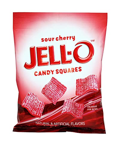 Evaluate The Candy Company Extra On Gummy Candy Jell-O Gummi Candy, Sour Cherry Squares, 4.5 Ounce Bag - Walmart.com