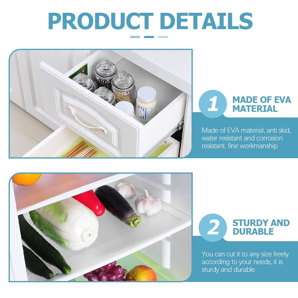 GETAJGHSD 16-Pack Transparent EVA Fridge Shelf Liners, Anti-Skid, Water Resistant Mats for Refrigerator and Living Room Shelves
