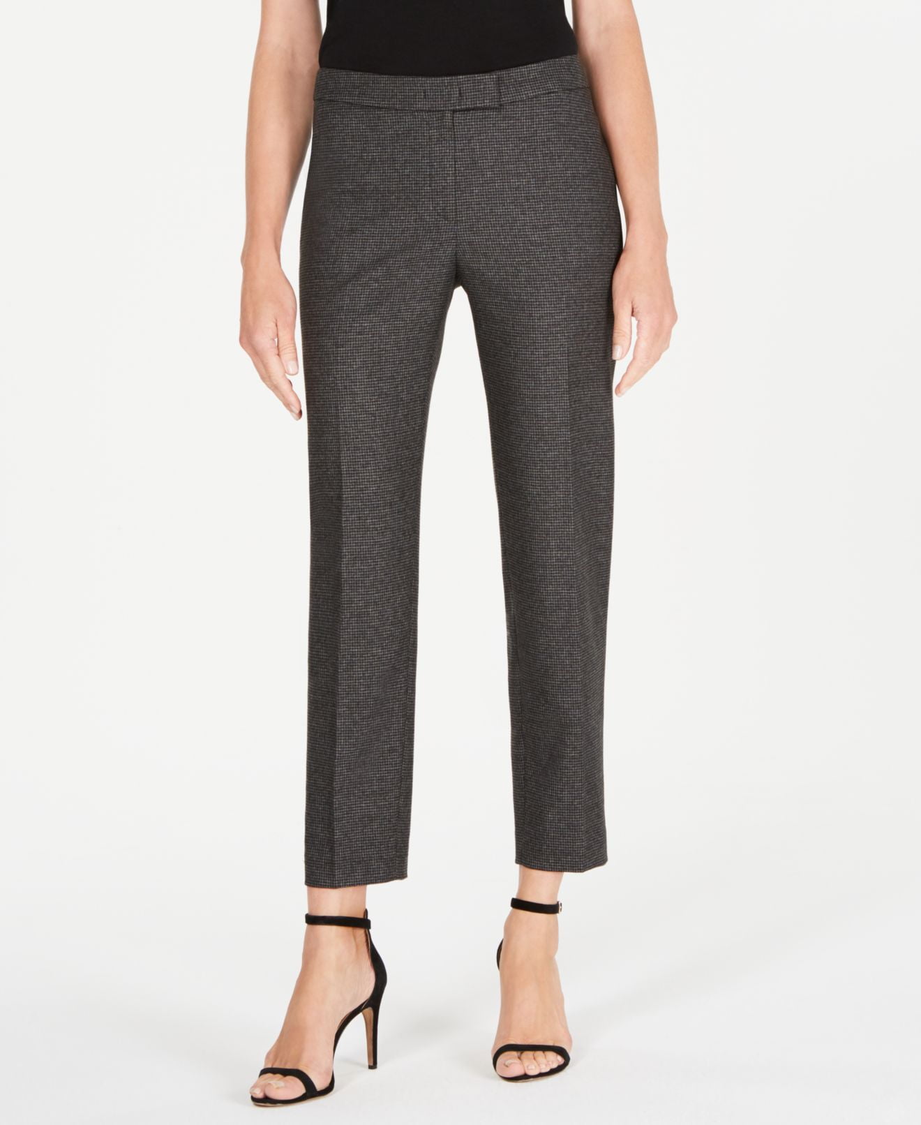 Anne Klein - Womens Dress Pants Gray Micro-Check Stretch 10 - Walmart ...
