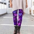 thumbnail image 6 of Fgvctg Romantic Valentines Day Leggings for Women Yoga High Waisted Full Length Stretch Workout Leggings Cute Love Heart Print Comfy Outfit Thermal Yoga pants Joggers Clothing Dark Purple XL, 6 of 6