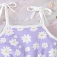 thumbnail image 6 of BFHHYA Little Girls Summer Floral Romper Adjustable Tie-Up Strap Short Jumpsuits Cute Shorts Overalls for Girls Size 2-5 Years, 6 of 6