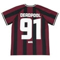thumbnail image 4 of Marvel Deadpool Mesh Soccer Jersey Athletic V-neck T-Shirt Adult, 4 of 5