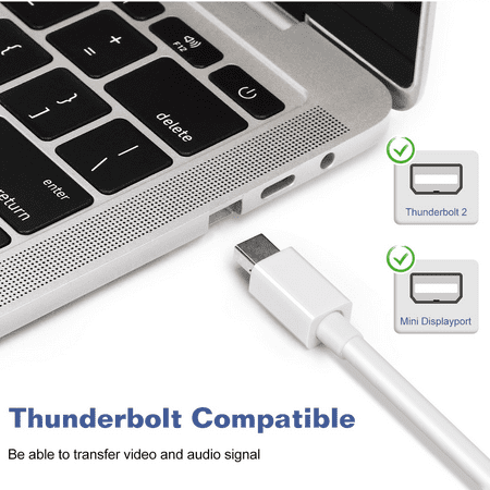 Mini DisplayPort to HDMI Adapter for Dell Latitude E7250 Mini DP to HDMI Adapter Compatible with MacBook Air/Pro, Microsoft Surface Pro/Dock, Projector and More 2-Pack