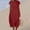 Red, variant on Yotami Womens Dresses Summer Solid Color Round Neck Breathable Maxi Linen Dress with Pocket Sleeveless Swing Boho Dresses Army Green M