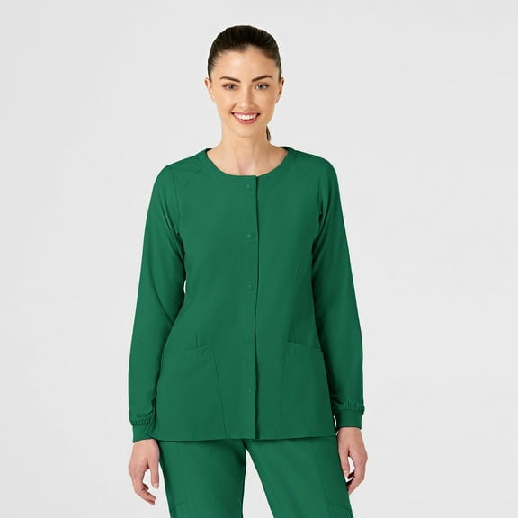 Wink W123 Women's Crew Neck Warm Up Jacket, Hunter, 2X Womens