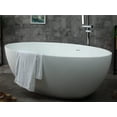 thumbnail image 6 of ALFI brand AB9941 67" White Oval Solid Surface Smooth Resin Soaking Bathtub, 6 of 8