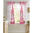 thumbnail image 4 of Valentine's Day Sheer Curtains 54 Inch Length 2 Panels Set for Living Room/Bedroom, Pink Love Gnomes Roses Romantic White Kitchen Curtains Grommet Semi-Sheer Curtains Window Treatments 42"x54"x2, 4 of 7