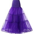 thumbnail image 2 of Women's Vintage 50s Rockabilly Purple Petticoat Long Tutu Dress Crinolines, 2 of 6