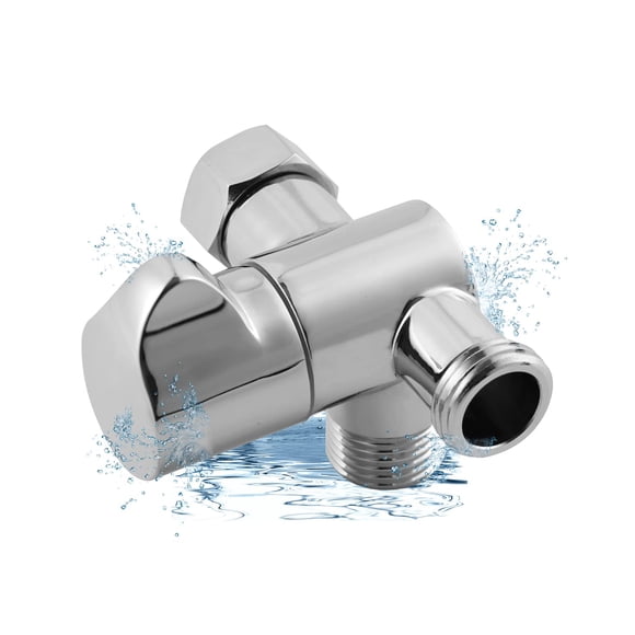 Hibbent All Metal Solid Brass Shower Arm 3-Way Diverter Valve for Hand Shower and Fixed Shower Head, G1/2'' Shower Arm T Adapter,