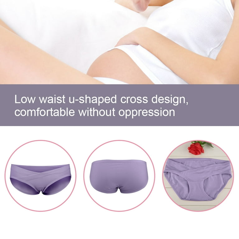 Tebru Breathable Cotton Pregnancy Underwear Low Waist U-shaped Women  Elastic Panties, Pregnancy Underwear, Low Waist Underwear 