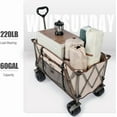 thumbnail image 4 of Whitsunday Heavy Duty Collapsible Wagon Cart, 380lb Load-Bearing Utility Wagon Cart with Big All Terrain Wheels, Folding Outdoor Wagon with Side Pocket for Beach, Camping, Outdoor Beige, 4 of 7