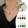 thumbnail image 2 of 4PCS Sets Exquisite Quadrate Rhinestone Necklace Earrings Set Jewelry Z5Y7 J9G2, 2 of 8