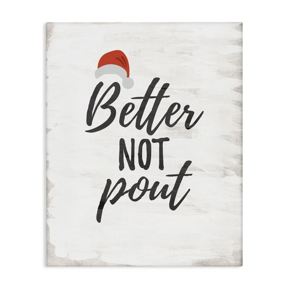 Stupell Industries Eclectic Festive Better Not Pout Canvas Art, 16 x 20, by Lauren Rader