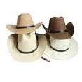 thumbnail image 4 of Men Wide Brim Hat Summer Beach Straw Sun Floppy Foldable Hats for Adults (Coffee), 4 of 6