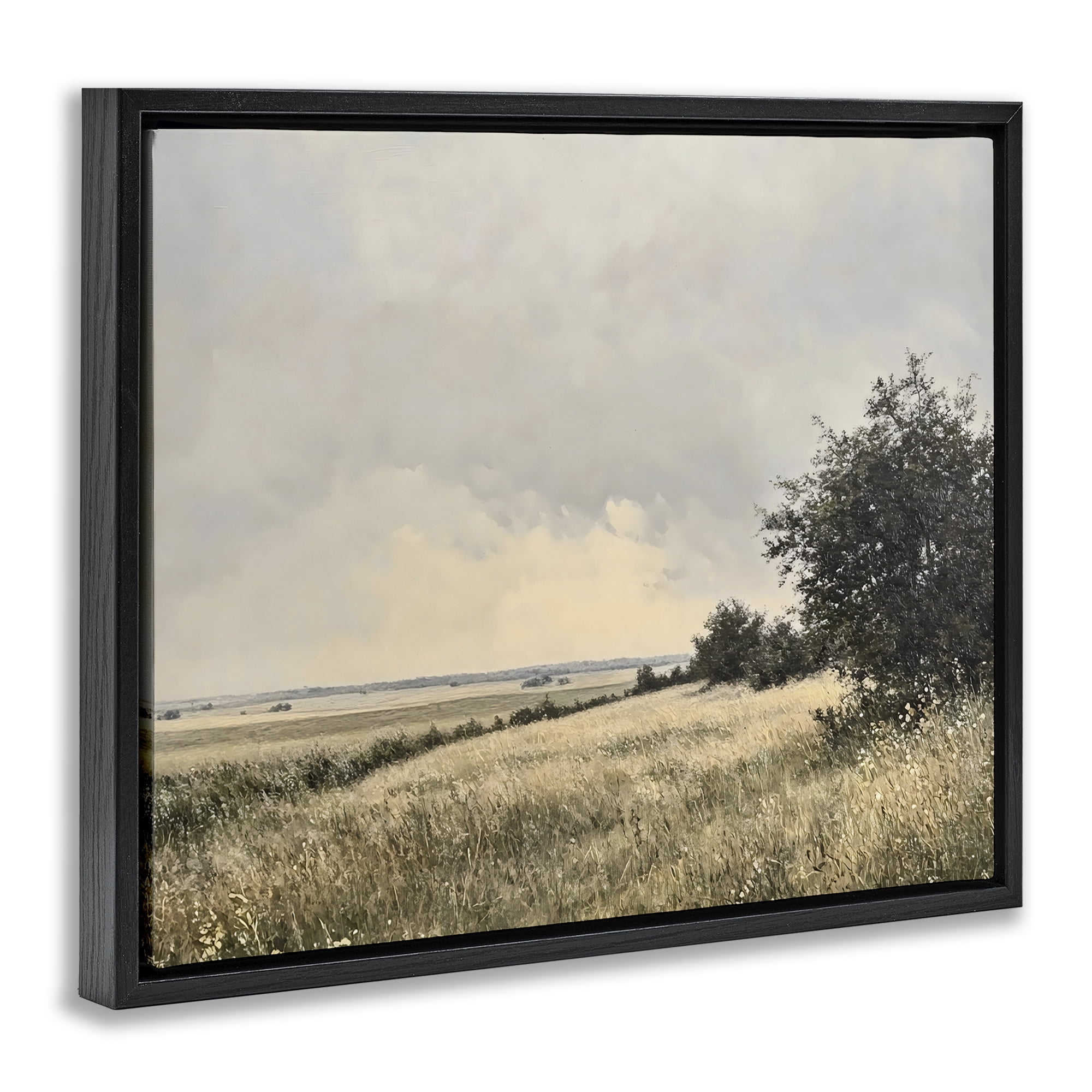 Stupell Industries Rustic Countryside Hill Landscape Black Framed Floater Canvas Wall Art, design by Franklyn Gregory
