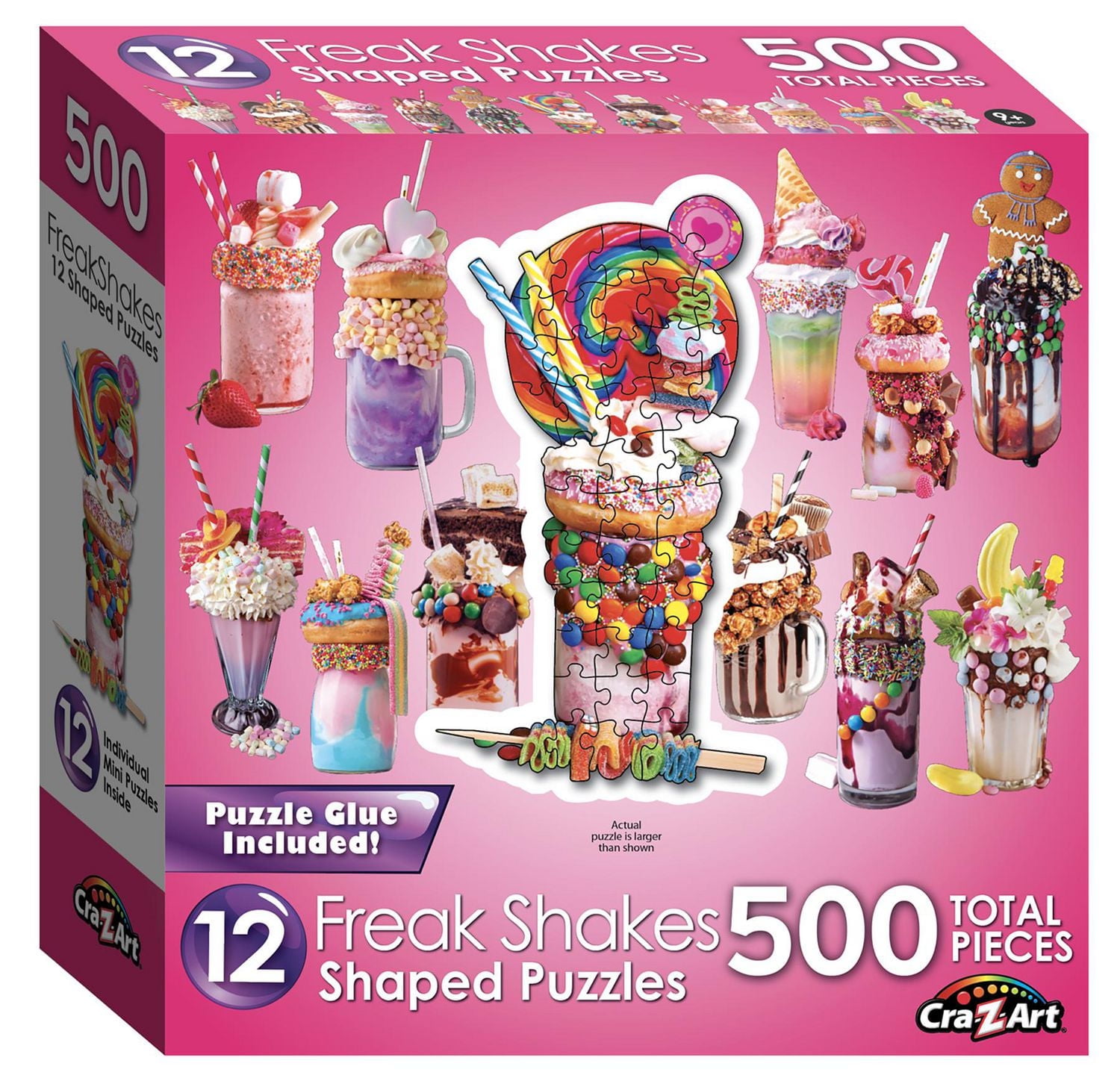 Cra-Z-Art 12 Mini Casse-Têtes en formés des Laits Frappés Bizarres - 500pcs totales