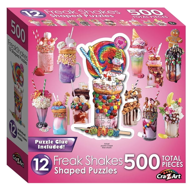 Cra-Z-Art 12 Mini Shaped Freak Shakes Puzzles 500pcs total