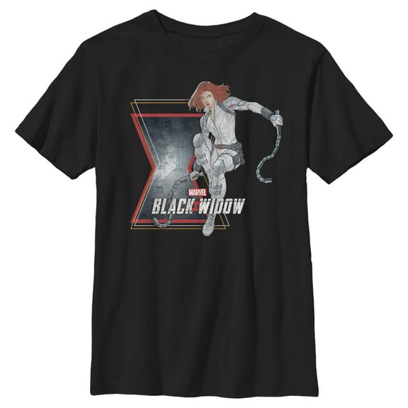 Boy's Marvel Black Widow Vintage Pose Graphic Tee Black Medium