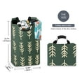 thumbnail image 2 of Yayeee Freestanding Laundry Hamper with Handle Collapsible Large Storage Basket for Clothes, Dark Green Leaves, 2 of 7
