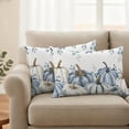 thumbnail image 2 of Blue Pumpkin Fall Outdoor Pillow Covers 20"x12" Set of 2,Waterproof Throw Pillow Covers for Patio Furniture,Thanksgiving Eucalyptus Leaves Weeping Decorative Cushion Pillowcases for Garden Couch Sofa, 2 of 9