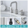 thumbnail image 6 of WOWOW 8 in. Widespread Double Handle Bathroom Faucet with Pop Drain in Brushed Nickel, 6 of 7