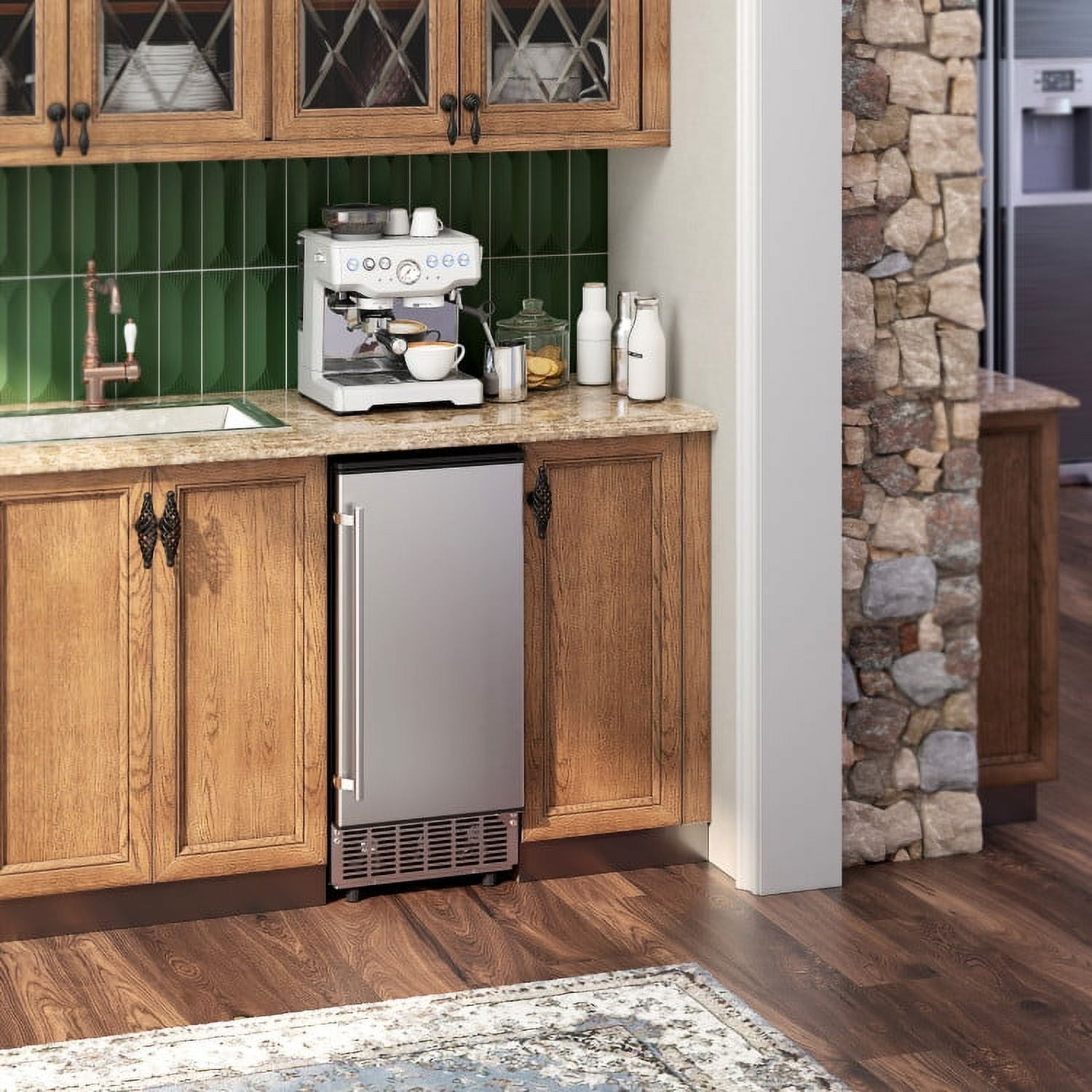 Canddidliike Free-Standing Built-In Undercounter Ice Maker-Silver, Electric Portable Compact Countertop Automatic Ice Cube Maker Machine for Home/Kitchen/Office