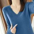 thumbnail image 7 of Neewe Womens V Neck Sweaters Shirts Long Sleeve Lightweight Ribbed Knit Pullover Sweater Blouse Tops, 7 of 7