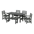thumbnail image 2 of WestinTrends Ashore 6-Piece Outdoor HDPE Patio Dining Table Set with Bench, Gray, 2 of 13