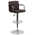 thumbnail image 3 of BizChair Contemporary Adjustable Height Bar Stool, Chrome Base, Brown, 3 of 13
