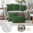 thumbnail image 6 of Dark Green Burlap Texture Outdoor Waterproof Pillow Covers, Farmhouse Vintage Green Decorative Square Throw Pillowcase Sofa Cushion Sham for Patio/Couch/Chair, 18"x18" 2 Pack, 6 of 8