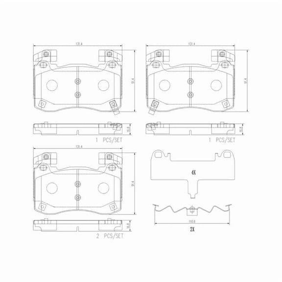 Brembo P30113N Front NAO Brake Pad for 2018-2021 Genesis G70