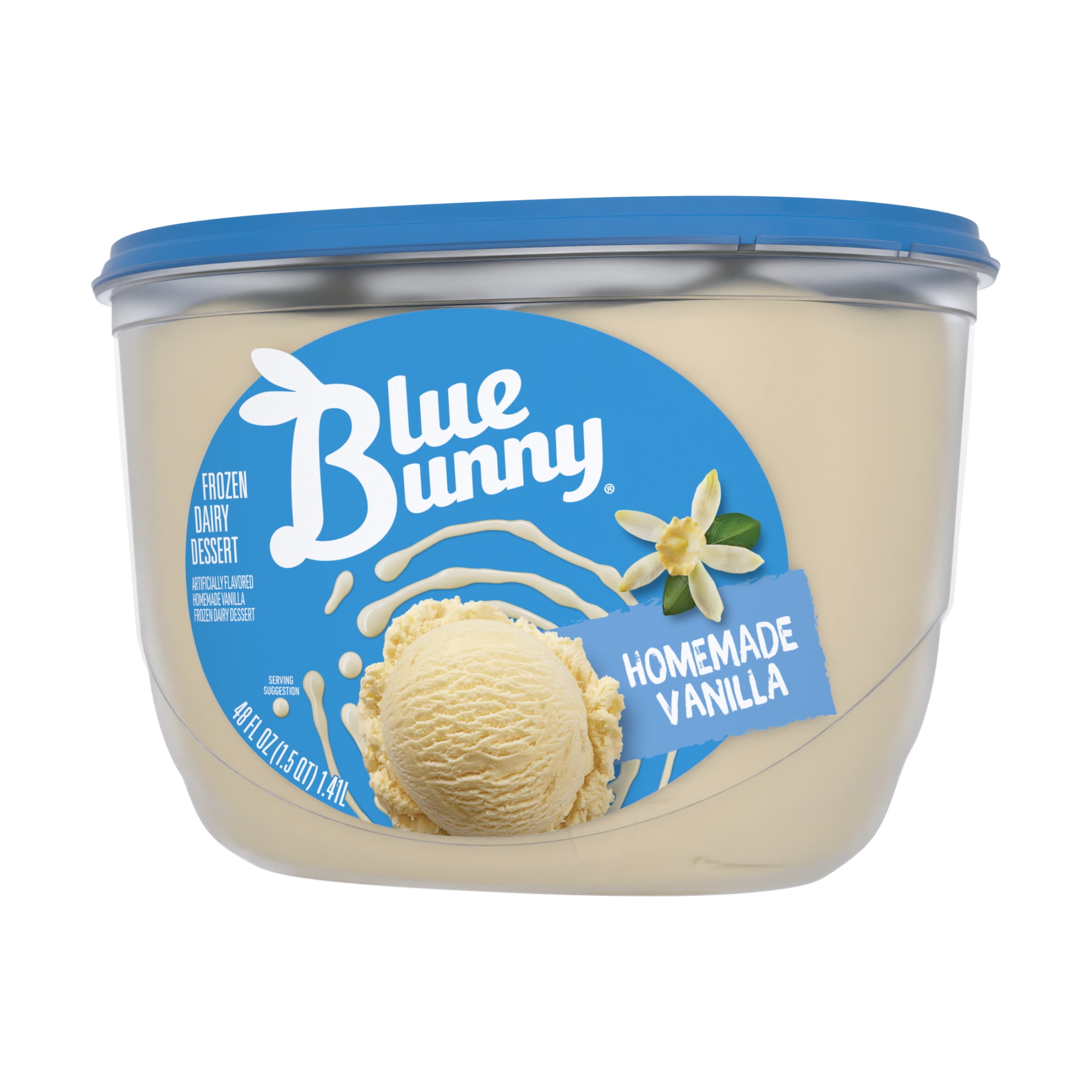 Blue Bunny Homemade Vanilla Premium Frozen Dessert, 48 fl oz