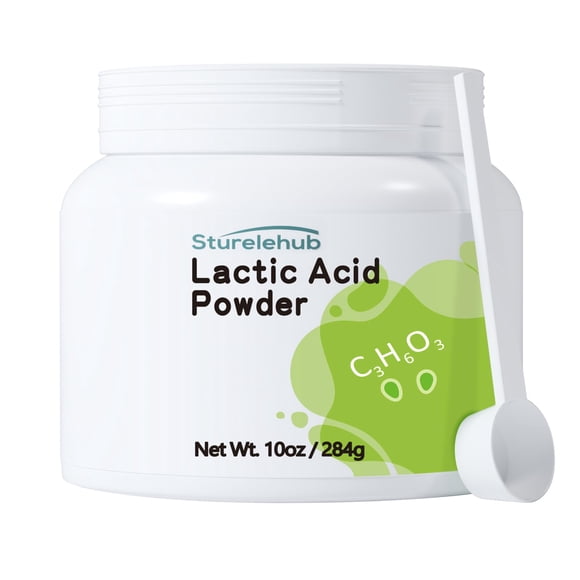 Polvo de ácido láctico 10OZ / 284g Polvo de ácido láctico de grado alimenticio y cosmético para una exfoliación suave DIY Máscara facial de ácido láctico Crema Exfoliante corporal Polvo de ácido lácti