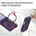 thumbnail image 2 of TECH CIRCLE for Galaxy Z Flip 7 2025 Magnetic Phone Case with Rotating Stand Grip Ring Holder, Compatible with MagSafe, Built-in Tempered Glass Screen Protector, Protective Slim Cover, Dark Purple, 2 of 7