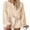 Beige, variant on Michellecmm Women's 2 Piece Pajama Set Long Sleeve Button Up Tops Drawstring Shorts Sleepwear Sets