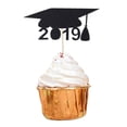 thumbnail image 4 of 12 Piezas Brillante Cupcake Topper Graduación parties cake Topper Artículos Negro, 4 of 9