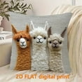 thumbnail image 4 of Selrti Pillow Cover 2D Alpaca Pattern Easy to Wash Soft Breathable Fabric Cushion Cover Living Room Bedroom Home Decor, 4 of 7