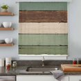 thumbnail image 5 of Green Brown Sheer Curtains 45 Inches Long, Country Wood Grain Abstract Stripe Light Filering Curtains, Breathable Simi Curtain Privacy Drapes for Kitchen Bathroom Lightweight Small Window Treatment, 5 of 9