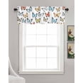 thumbnail image 3 of Spring Summer Butterflies Kitchen Valances for Windows Farmhouse Linen Window Valance Curtain for Living Room Window Treatment Farmhouse Butterfly Valance Rod Pocket Topper Drape, 42 x 18 Inch, 3 of 6