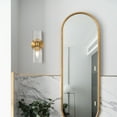 thumbnail image 2 of Robert Stevenson Lighting Josephine - Mid-Century Modern Metal and Clear Ribbed Glass Wall Light, Brushed Gold, 2 of 5