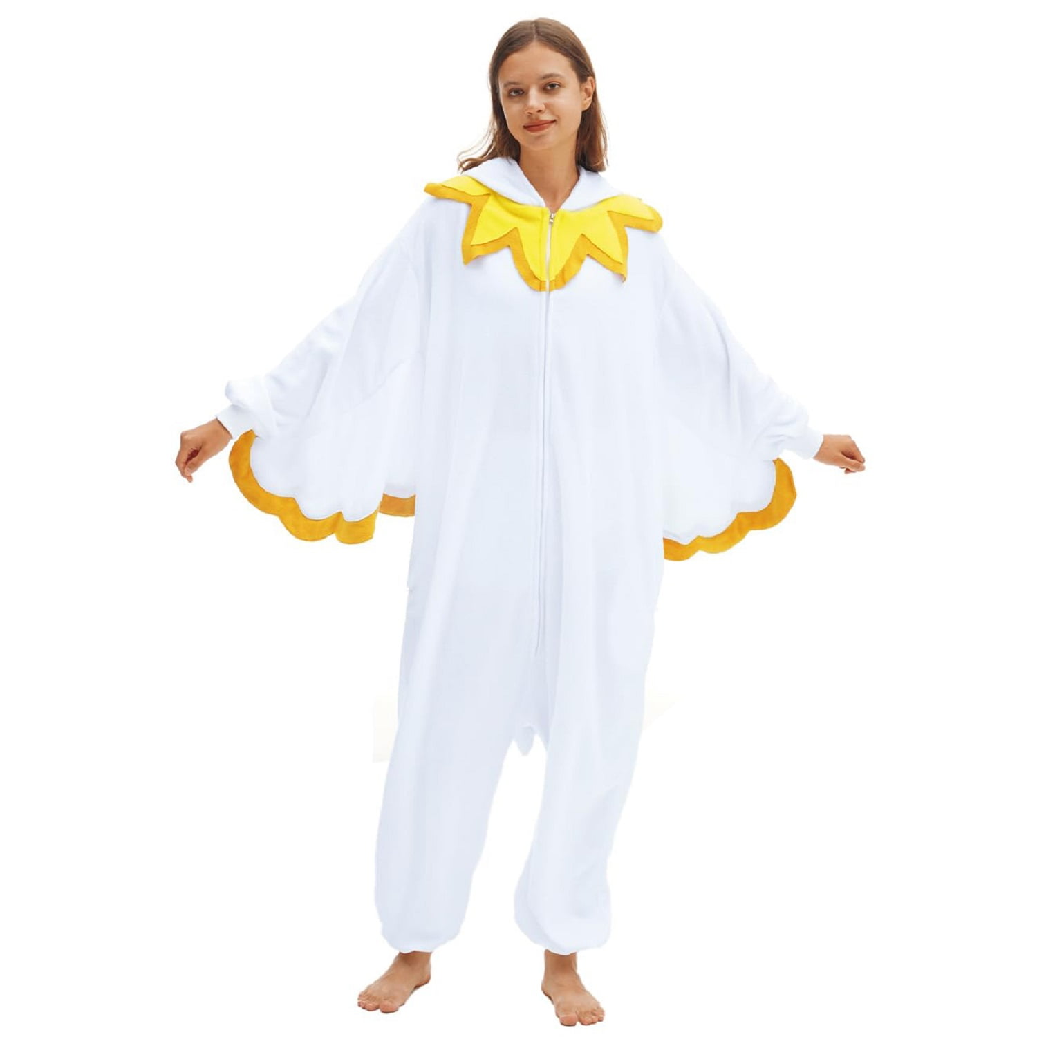 Chicken Onesie, Funny Onesies for Adults, Chicken Costume Adult Animal Cosplay One-Piece Pajamas, Halloween Costumes for Women and Men